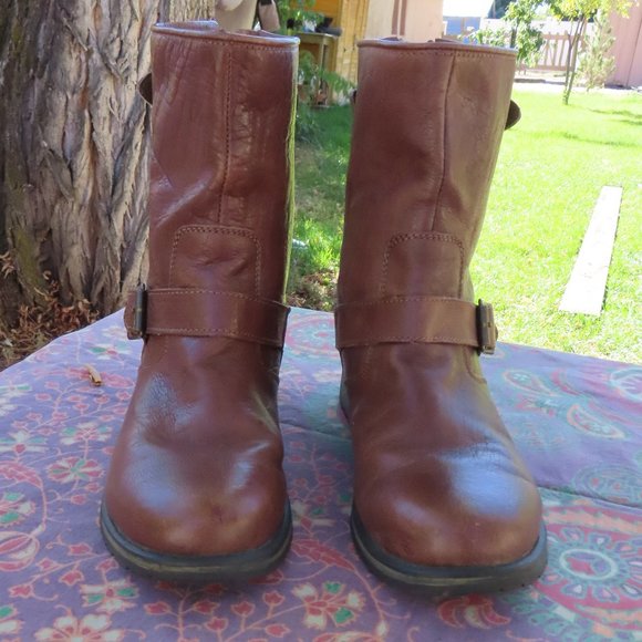 Brown Leather Moto Boots - Picture 4 of 6
